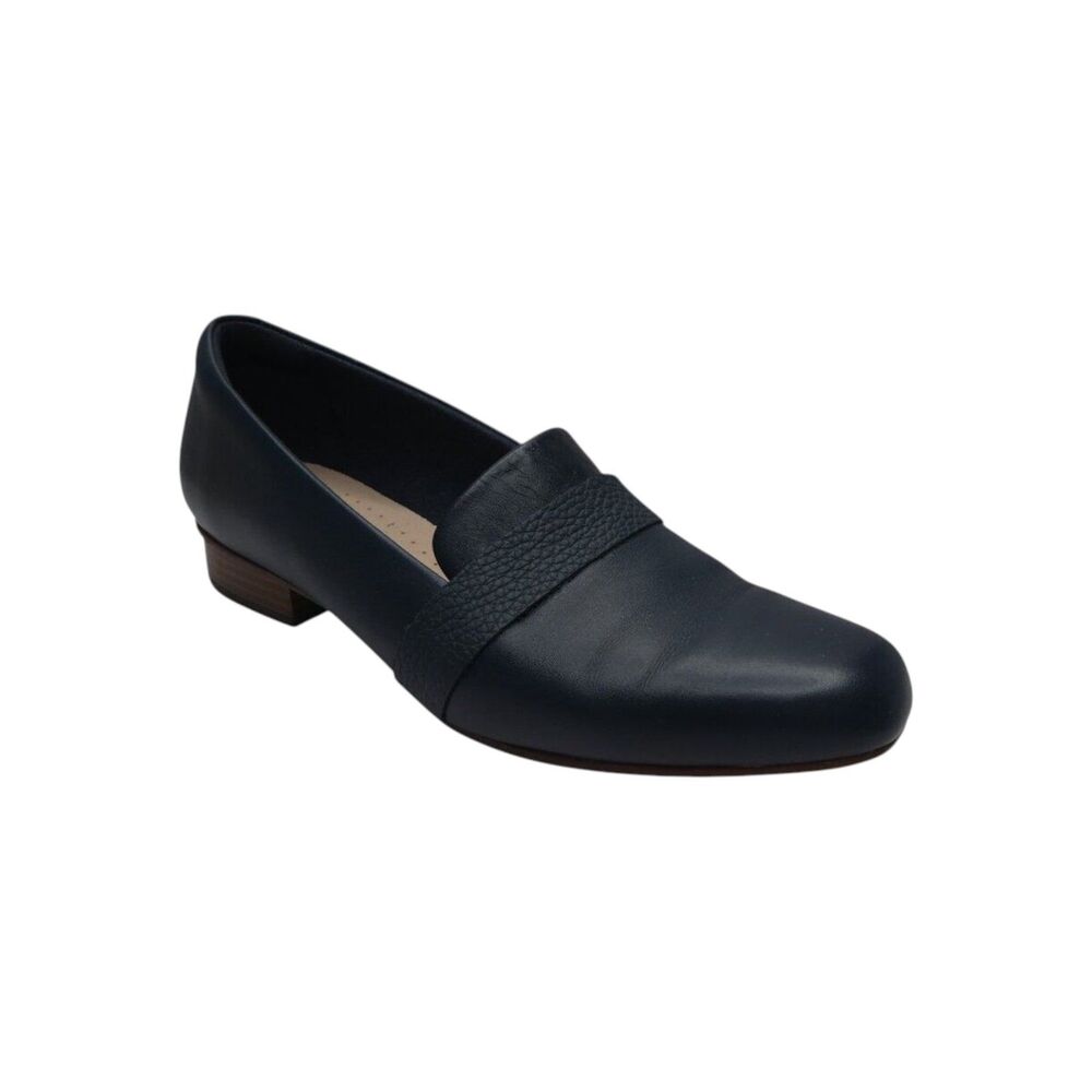 Collection by Clarks Juliet Ariel Blue Leather Comfort Loafers Womens 7.5